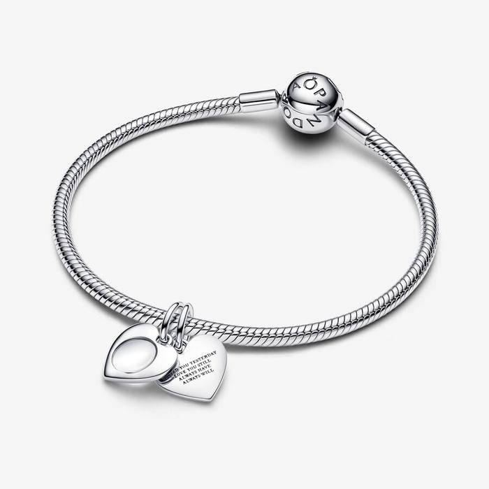 Charm Pendente Cuore con lente di ingrandimento da incidere