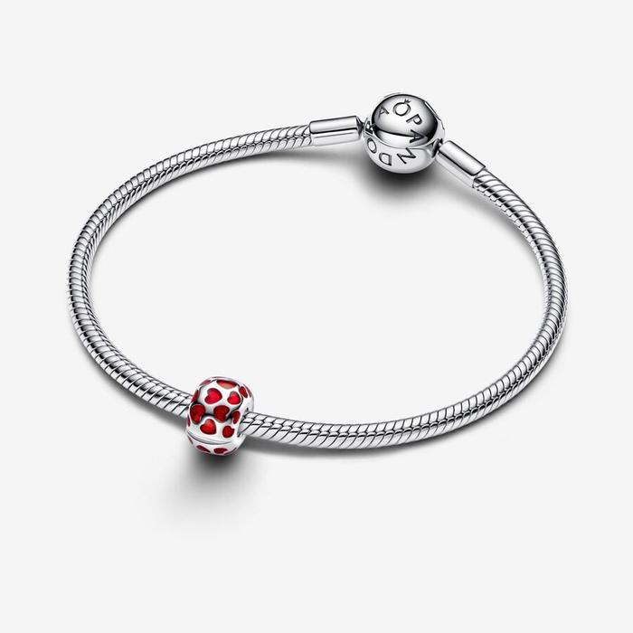 Charm Clip rotonda con cuori