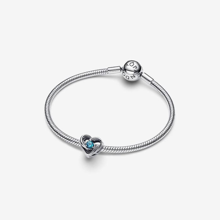Blue Eternal Heart Charm