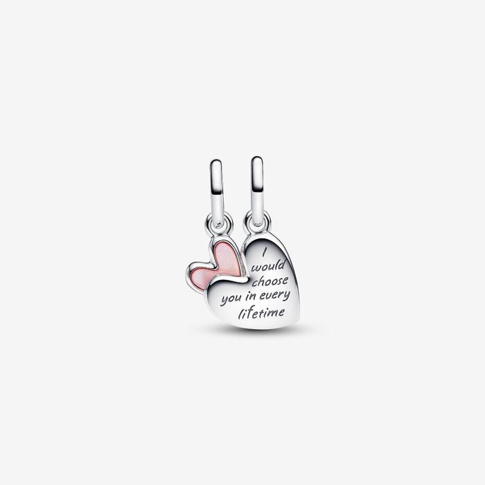 Charm Pendant Union of Hearts Mother and Daughter divisible