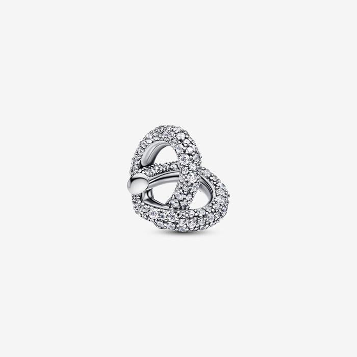 Infinity Knot Heart Charm and Pavè