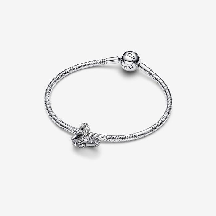 Infinity Knot Heart Charm and Pavè