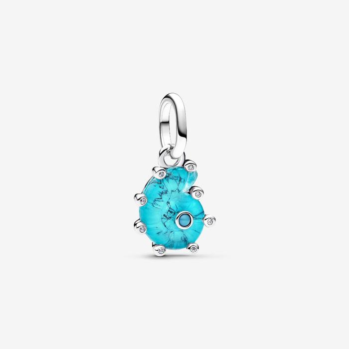 Charm Pendente Conchiglia Vetro di Murano Turchese
