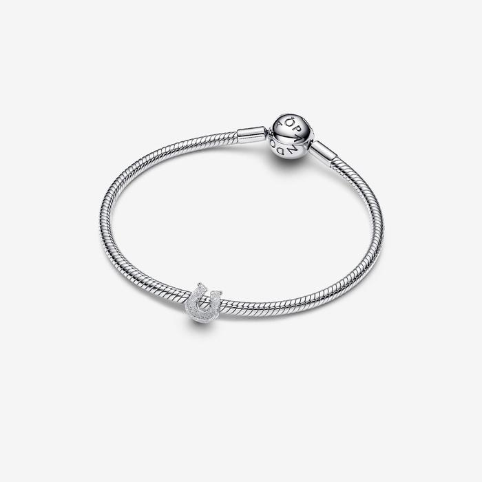 Mini Charm Ferro di cavallo effetto diamantato