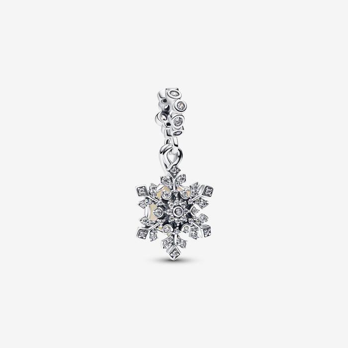 Charm pendente doppio Fiocco di neve opalescente