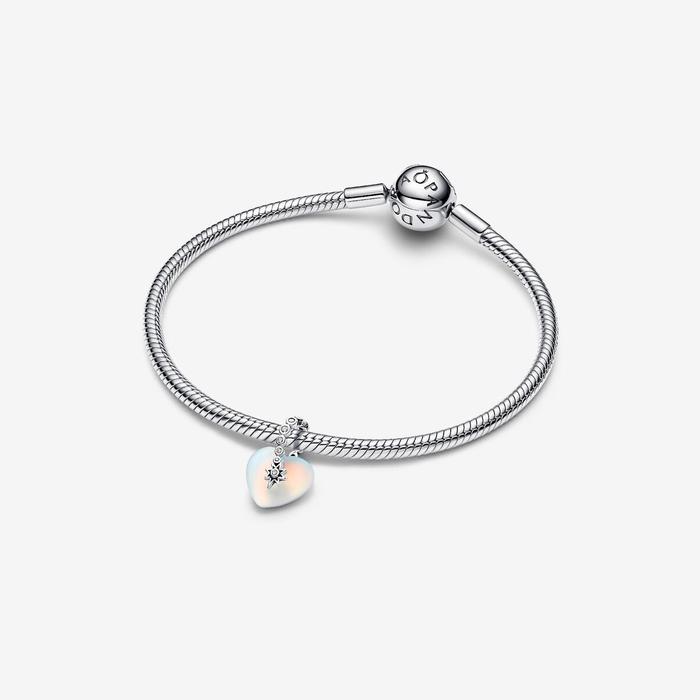 Charm Pendente Cuore e Stella Cadente