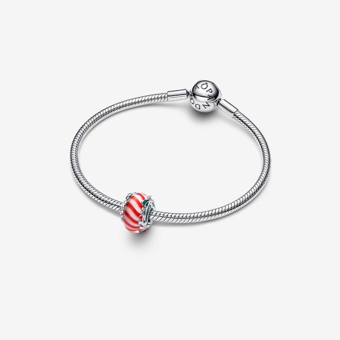 Charm Vetro di Murano Caramella di Natale