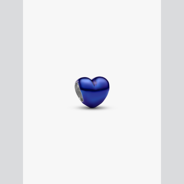 Mini Charm Cuore effetto metallico blu