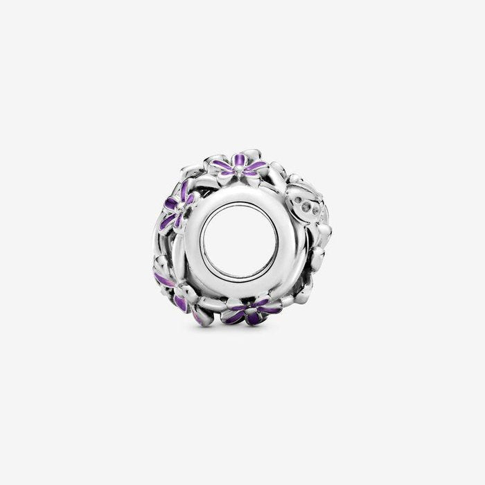 Breloque ajourée marguerite violette