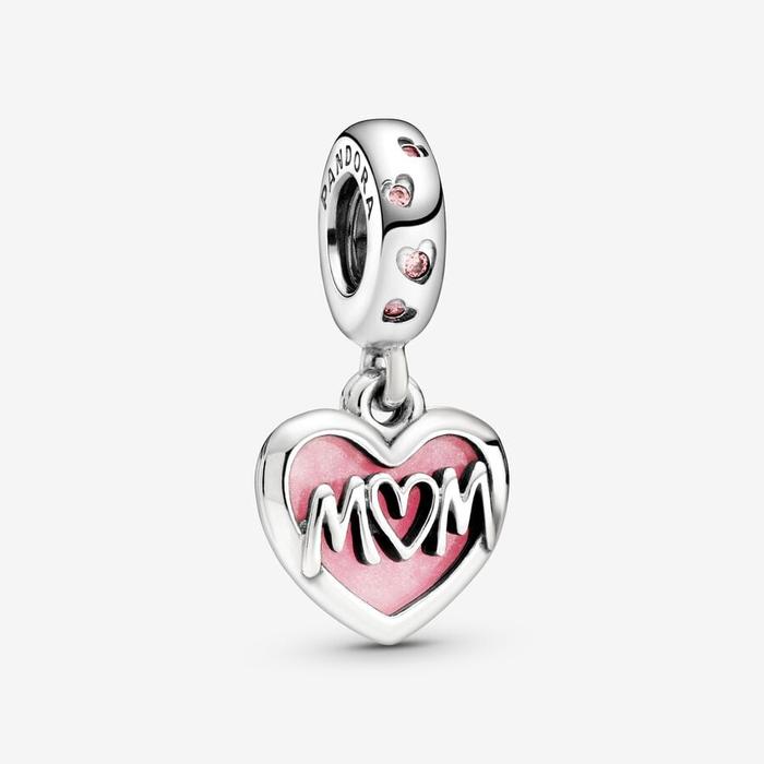Mom's Heart Pendant Charm
