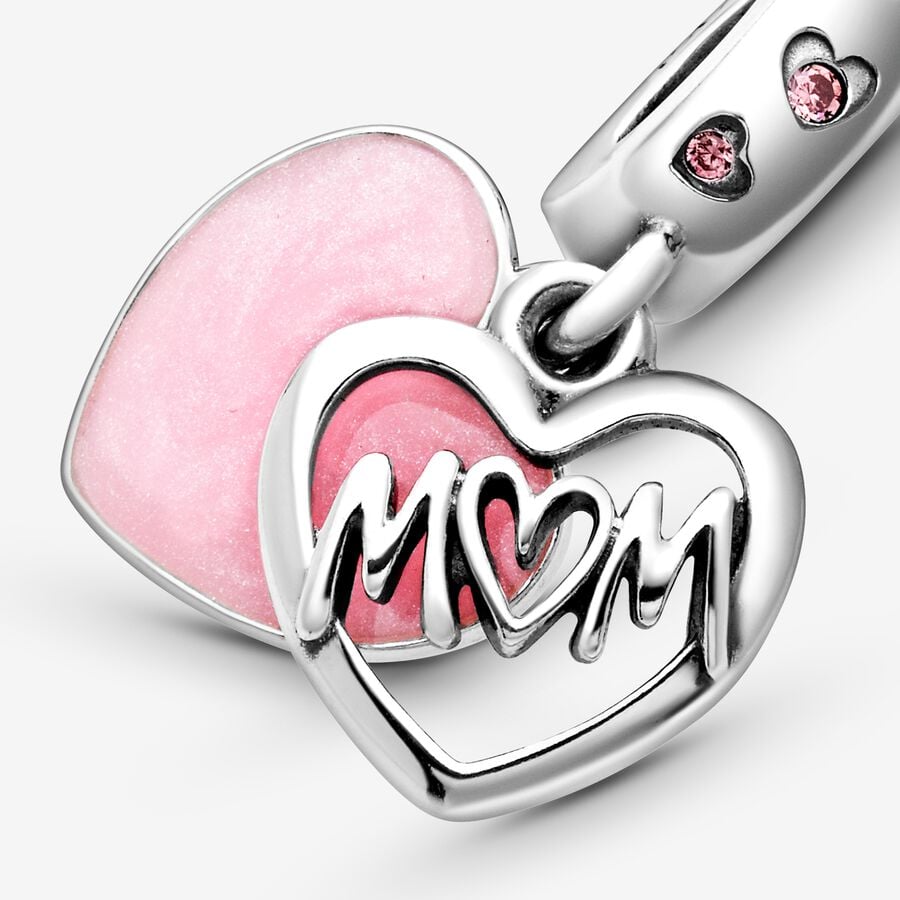 Mom's Heart Pendant Charm