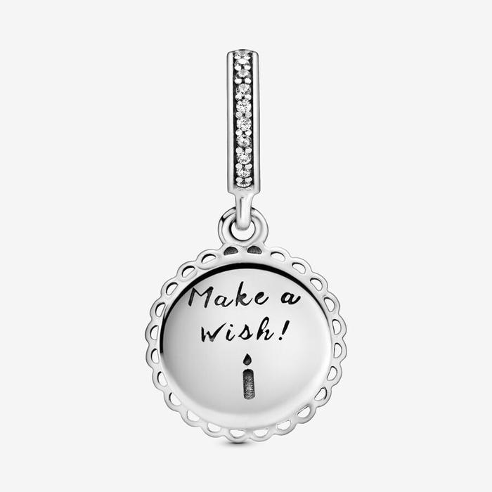Pendentif breloque gâteau d'anniversaire rose