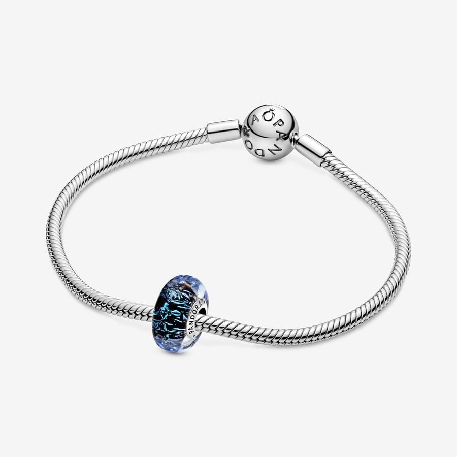 Breloque en verre de Murano, Océan bleu