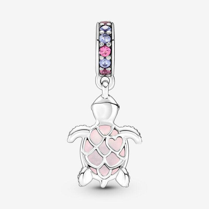 Charm Pendente Tartaruga Marina Rosa Vetro di Murano