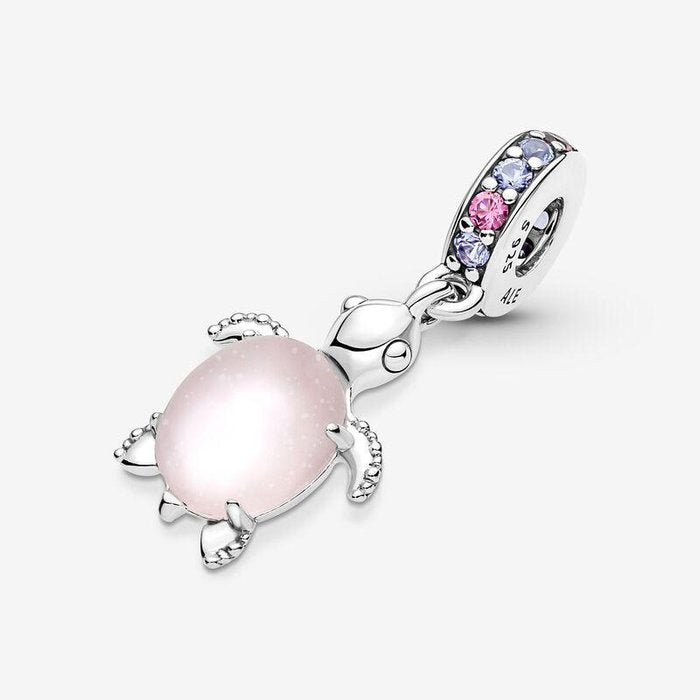 Charm Pendente Tartaruga Marina Rosa Vetro di Murano