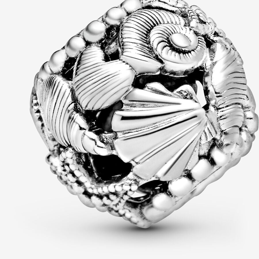 Charm openwork Stella Marina, Conchiglia e Cuore