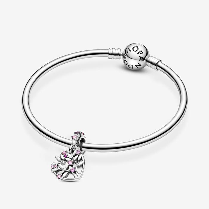 Charm Pendente Albero della famiglia Pietre rosa
