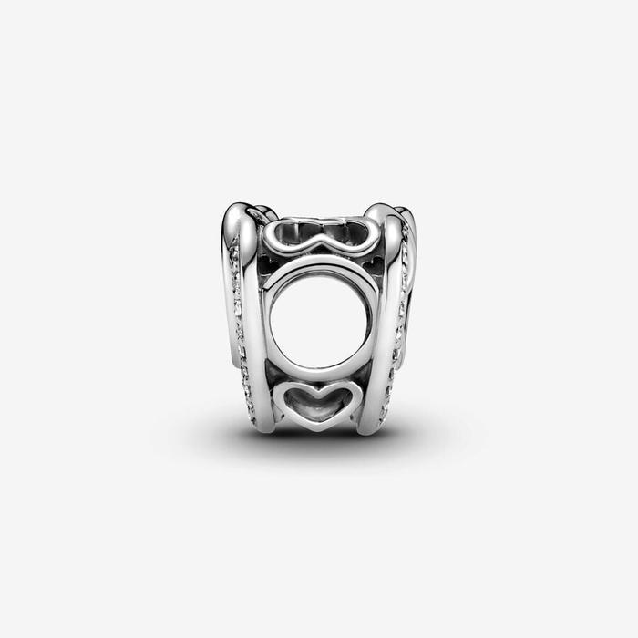 Charms coeurs entrelacés de pierres