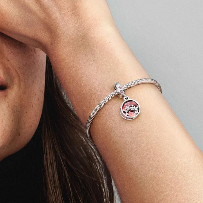 Disney, Charm Pendente Mickey Mouse & Minnie Amore e Baci