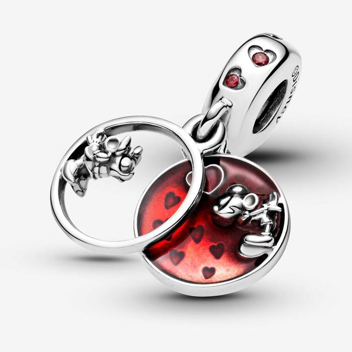 Disney, Charm Pendente Mickey Mouse & Minnie Amore e Baci