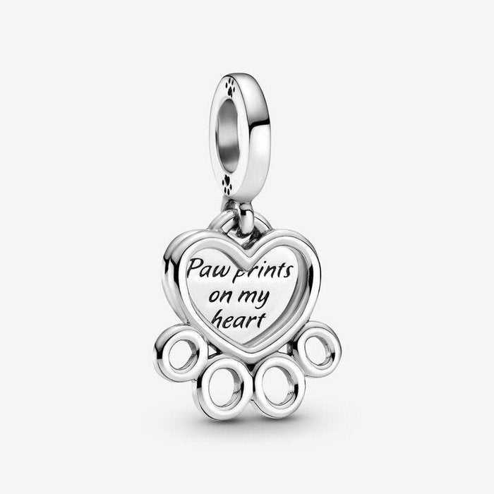 Heart and Paw Pendant Charm