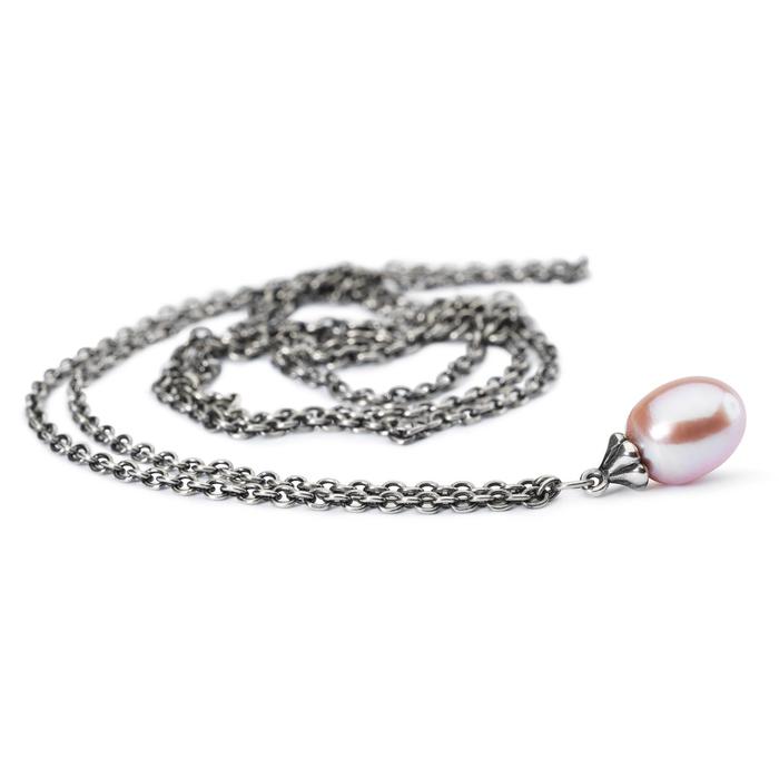 Silver Necklace with Pink Pearl