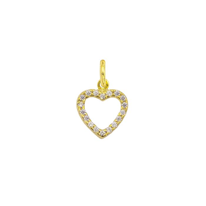 Charm Cuore in Oro e Zirconi