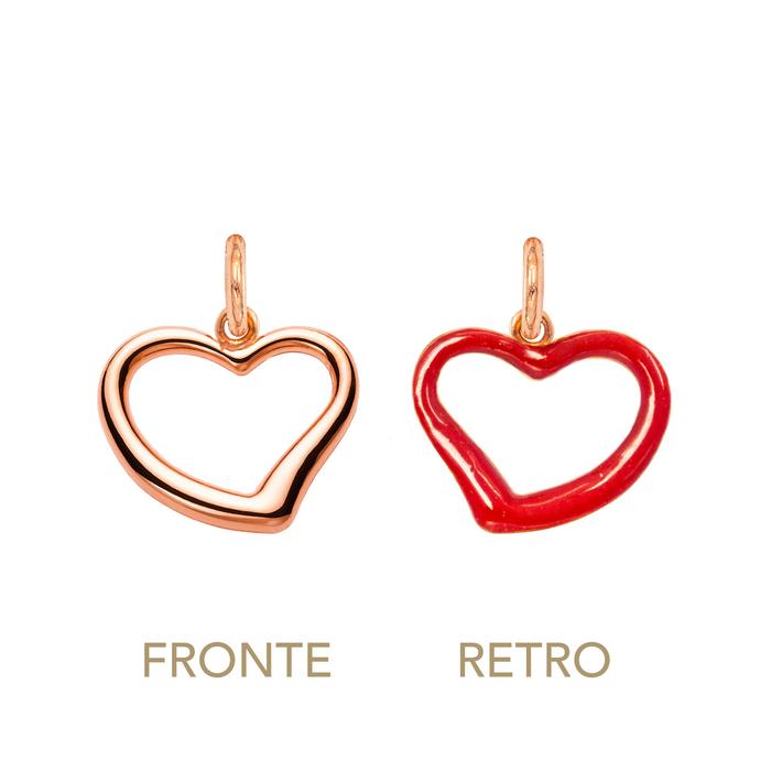 Charm Cuore in Oro e Smalto Rosso