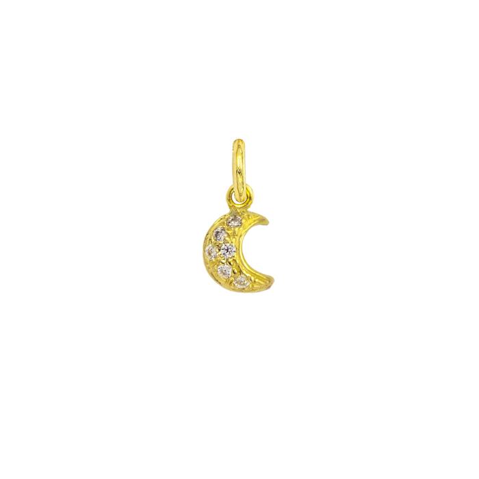 Charm Luna in Oro e Zirconi
