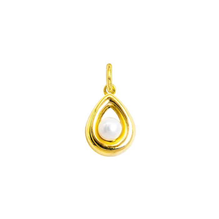 Charm Goccia in Oro e Perla