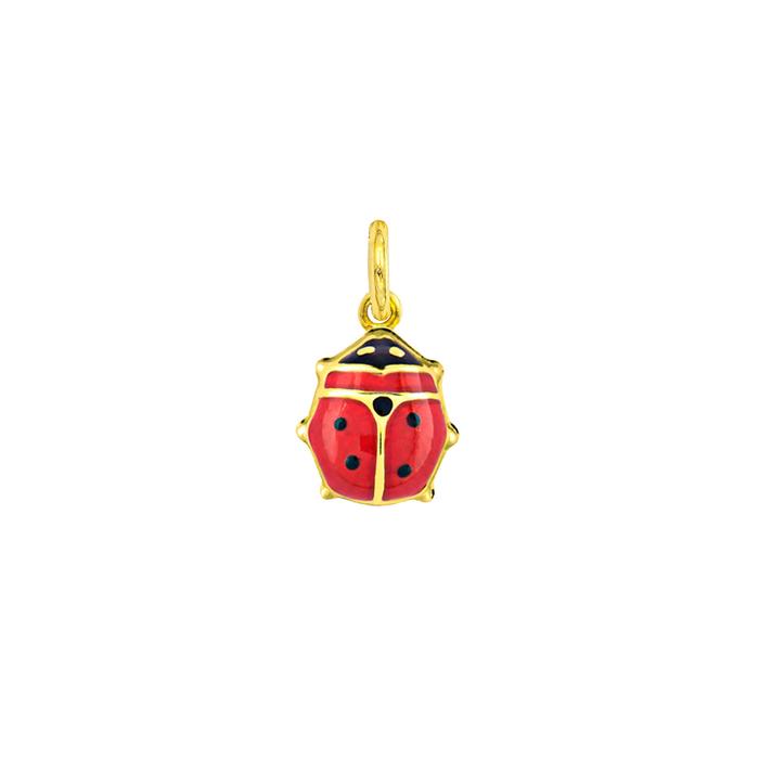 Charm Coccinella in Oro e Smalto Rosso