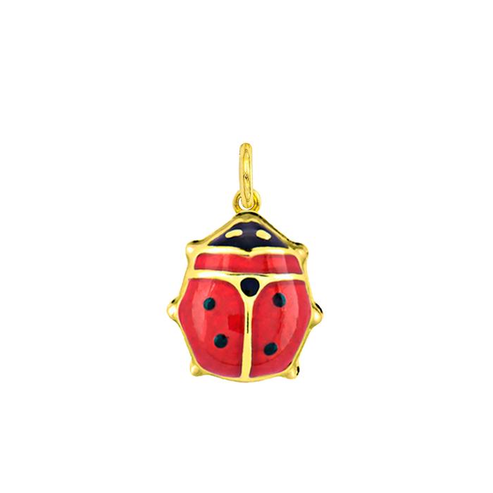 Charm Coccinella in Oro e Smalto Rosso