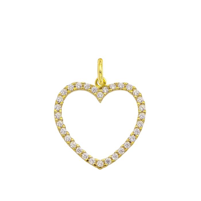 Charm Cuore in Oro e Zirconi