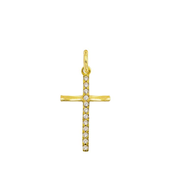 Charm Croce in Oro e Zirconi