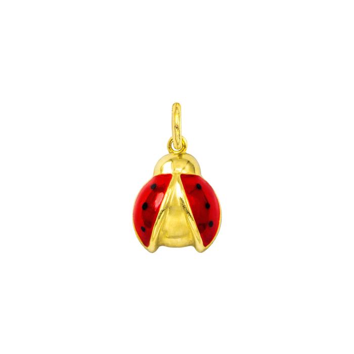 Charm Coccinella in Oro e Smalto Rosso