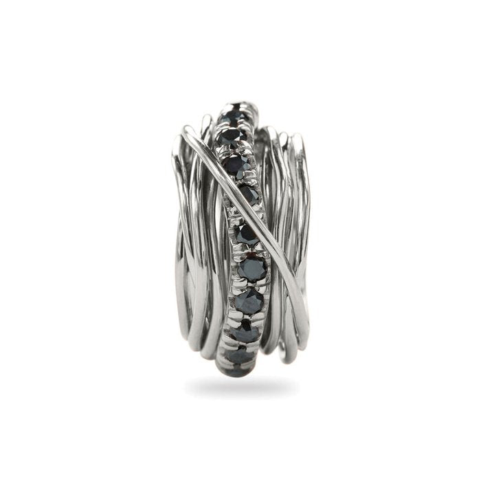 Filodellavita Carato 13 strands in 925 Silver and Black Diamonds
