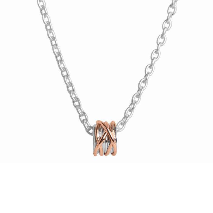 Filodellavita Mini 13 strands 925 Silver and 9kt Rose Gold with 925 Silver and 9kt Rose Gold necklace