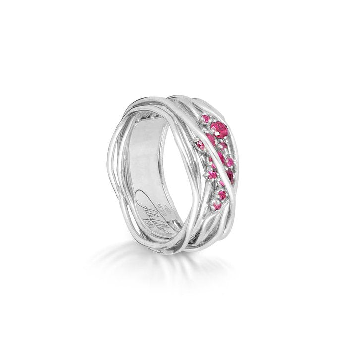 Filodellavita Ten 10 threads in 18kt Rose/White Gold and Rubies