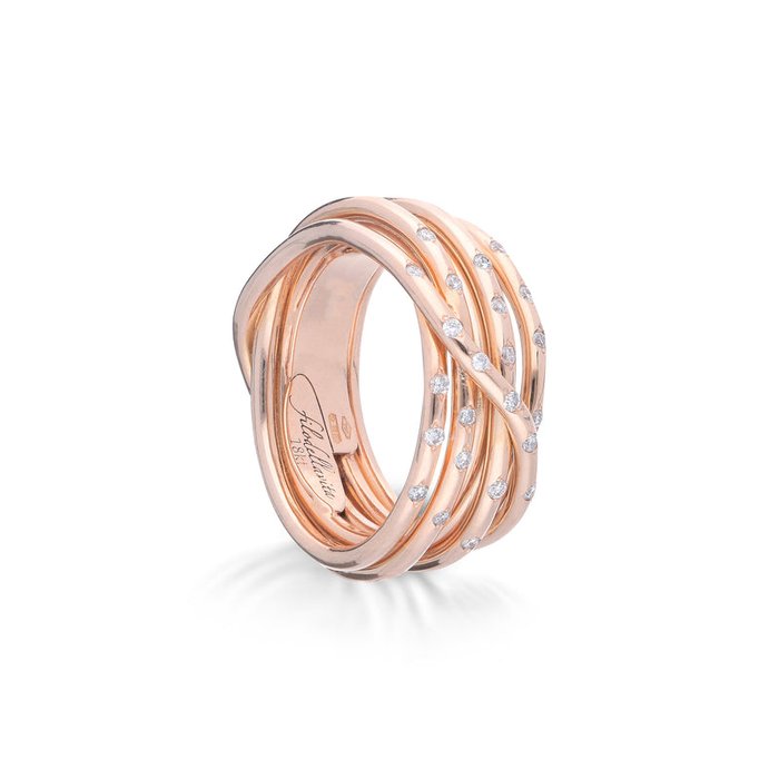 Filodellavita Leda 7 threads in 18kt Rose Gold and White Diamonds