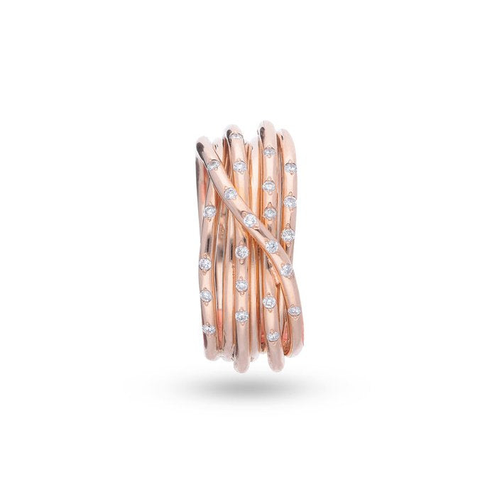 Filodellavita Leda 7 threads in 18kt Rose Gold and White Diamonds
