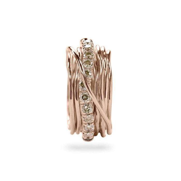Filodellavita Prezioso 13 fili in Oro Rosa 9kt e Diamanti Brown