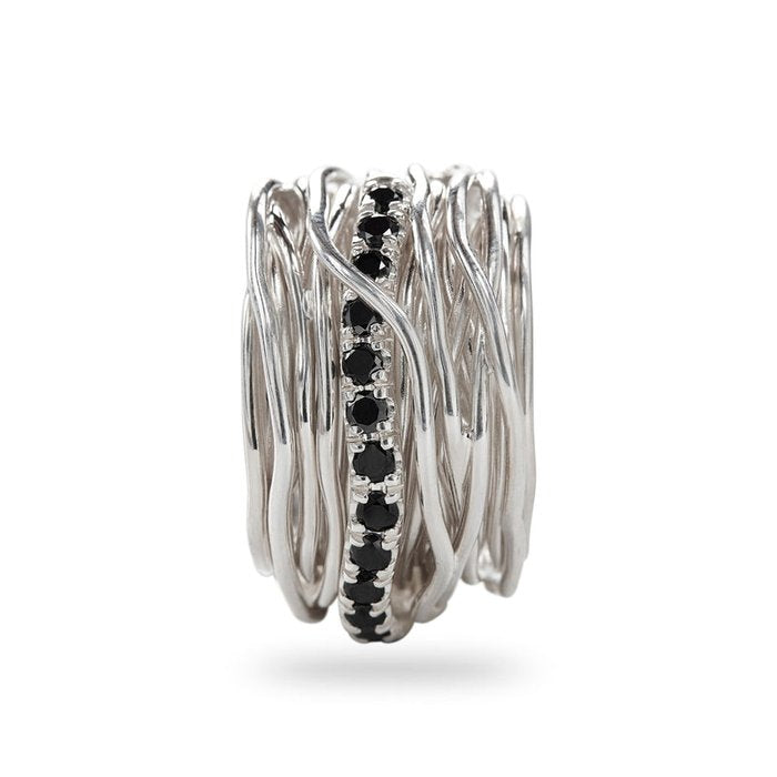 Filodellavita Rock 22 fili in Argento 925 e Diamanti Black