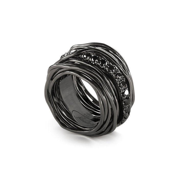 Filodellavita Rock 22 fili in Argento 925 brunito e Diamanti Black