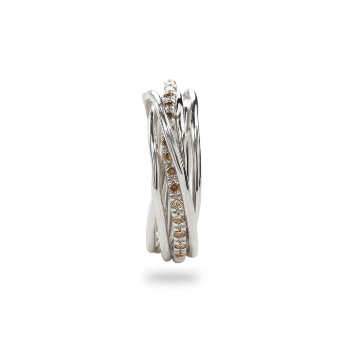 Filodellavita Classic 7 fili in Argento 925 e 16 Diamanti Brown