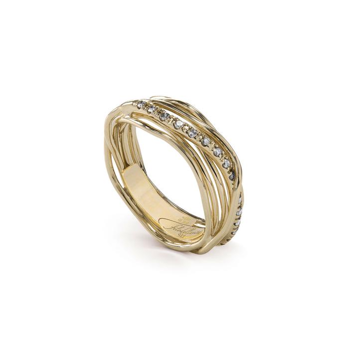 Filodellavita Classic 7 fili in Oro Giallo 9KT e Diamanti Bianchi
