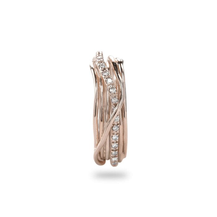 Filodellavita Classic 7 strands in 9KT Rose Gold and White Diamonds