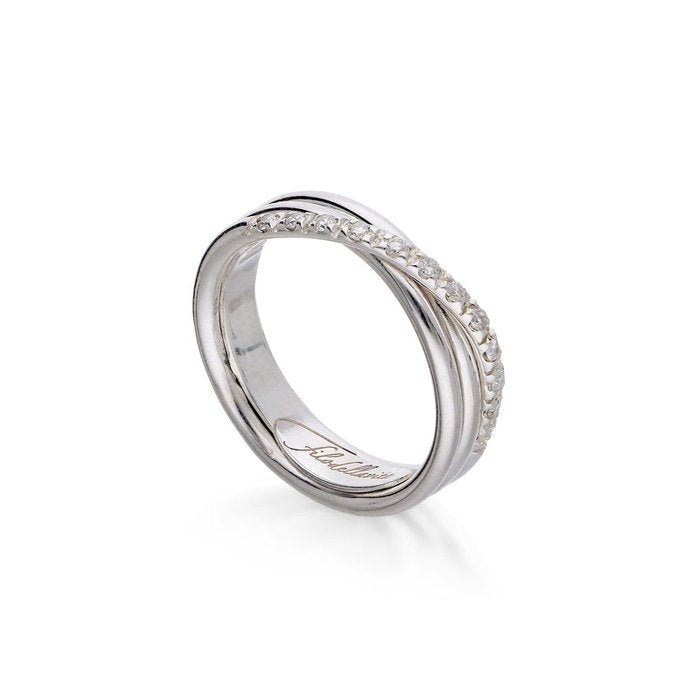 Filodellavita Classic 3 brins en argent 925 et 12 diamants blancs