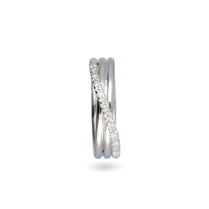 Filodellavita Classic 3 brins en argent 925 et 12 diamants blancs