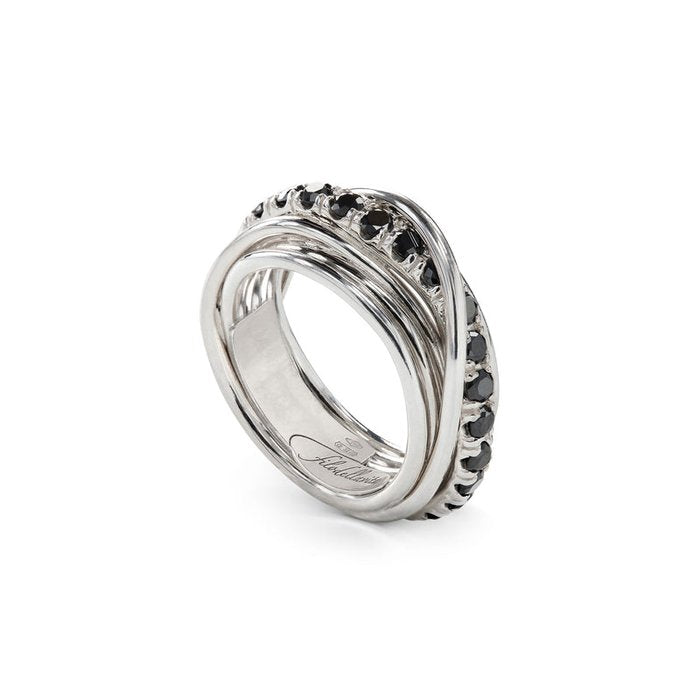 Filodellavita Rock 7 fili in Argento 925 e Diamanti Black