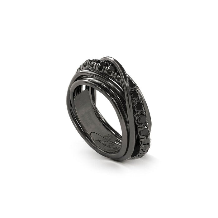 Filodellavita Rock 7 brins en argent 925 bruni et diamants noirs